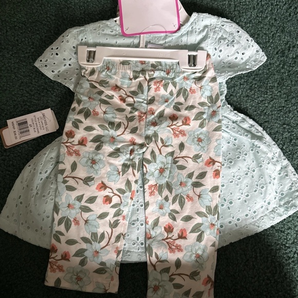Little Lass Mint Eyelet Dress Set - Picture 2 of 2